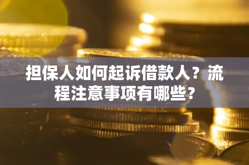 武汉担保人如何起诉借款人？流程注意事项有哪些？